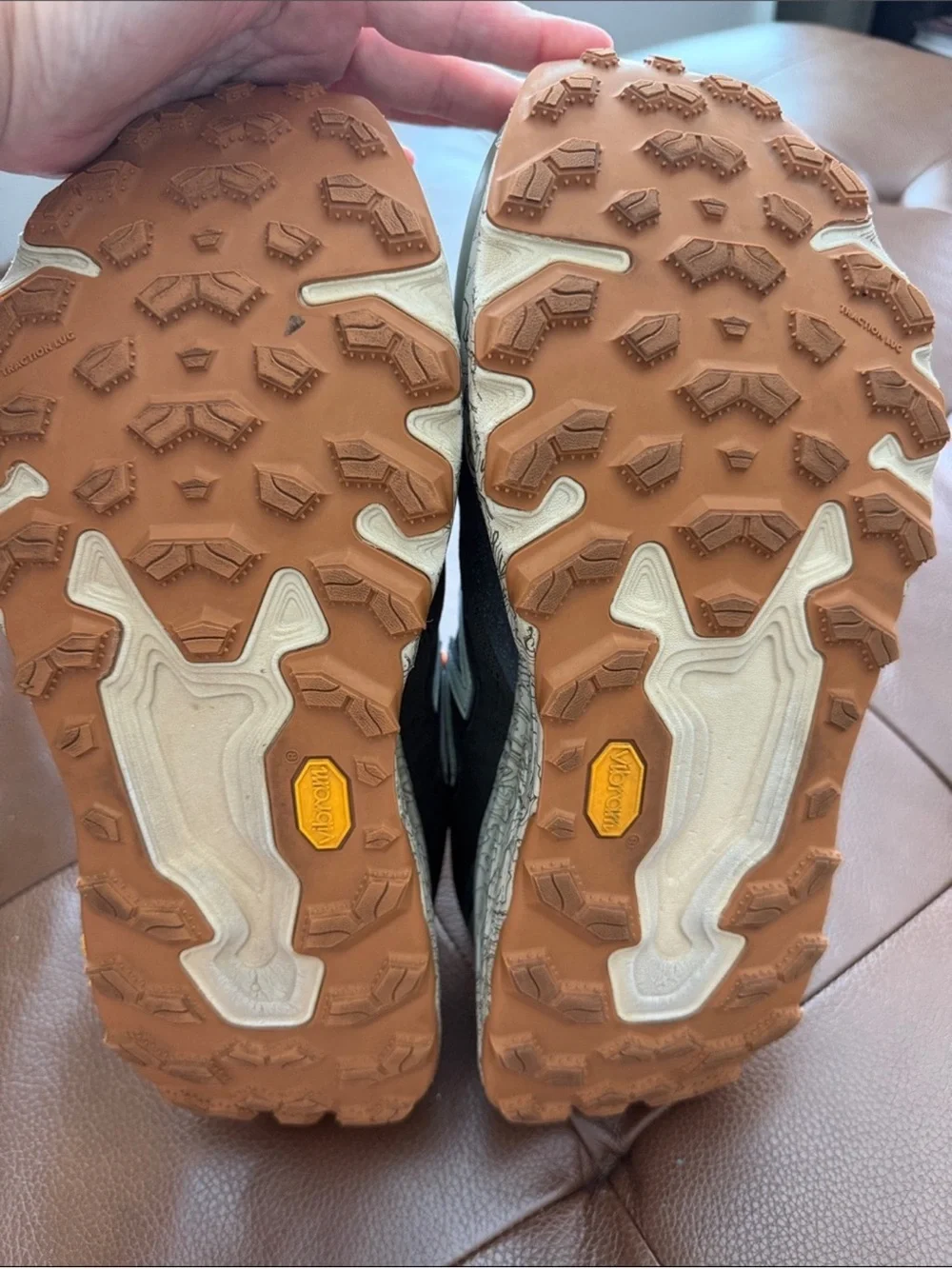 New Balance Fresh Foam X Hierro Trail Running Shoes Gray Orange Vibram 12 EUC